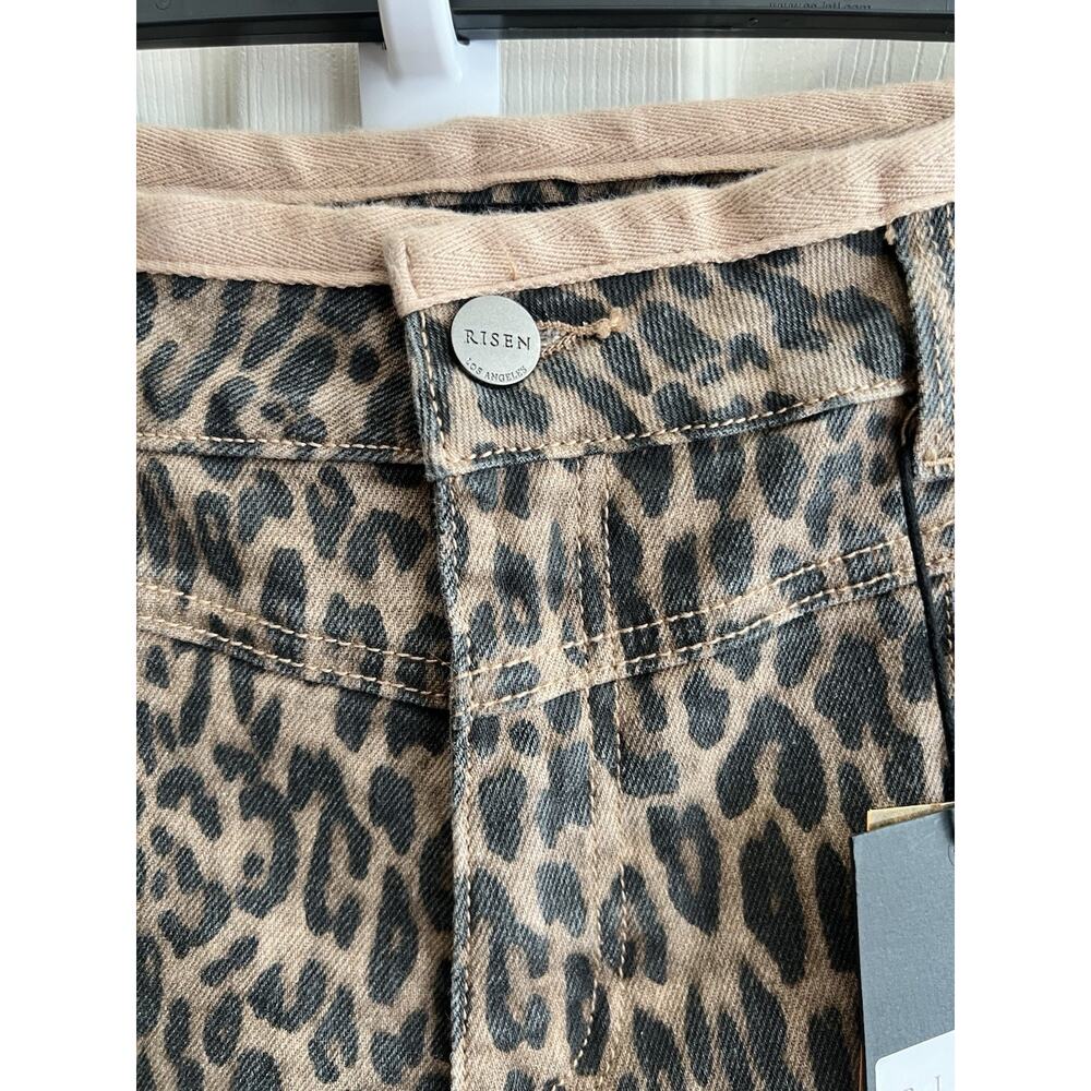 RISEN Women's Leopard Print Wide Leg Barrel High-Waist Denim Jeans Sz 9/29 NWT - Picture 5 of 16